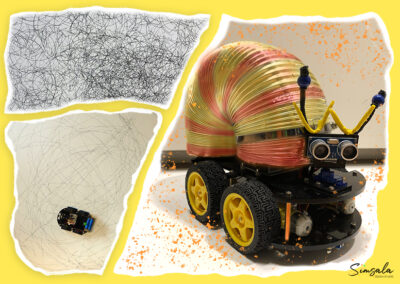 Zauberhaftes Spielzeugdesign und farbenfrohes Musterdesign Robbie Rosalie Spielzeug Simsala Design